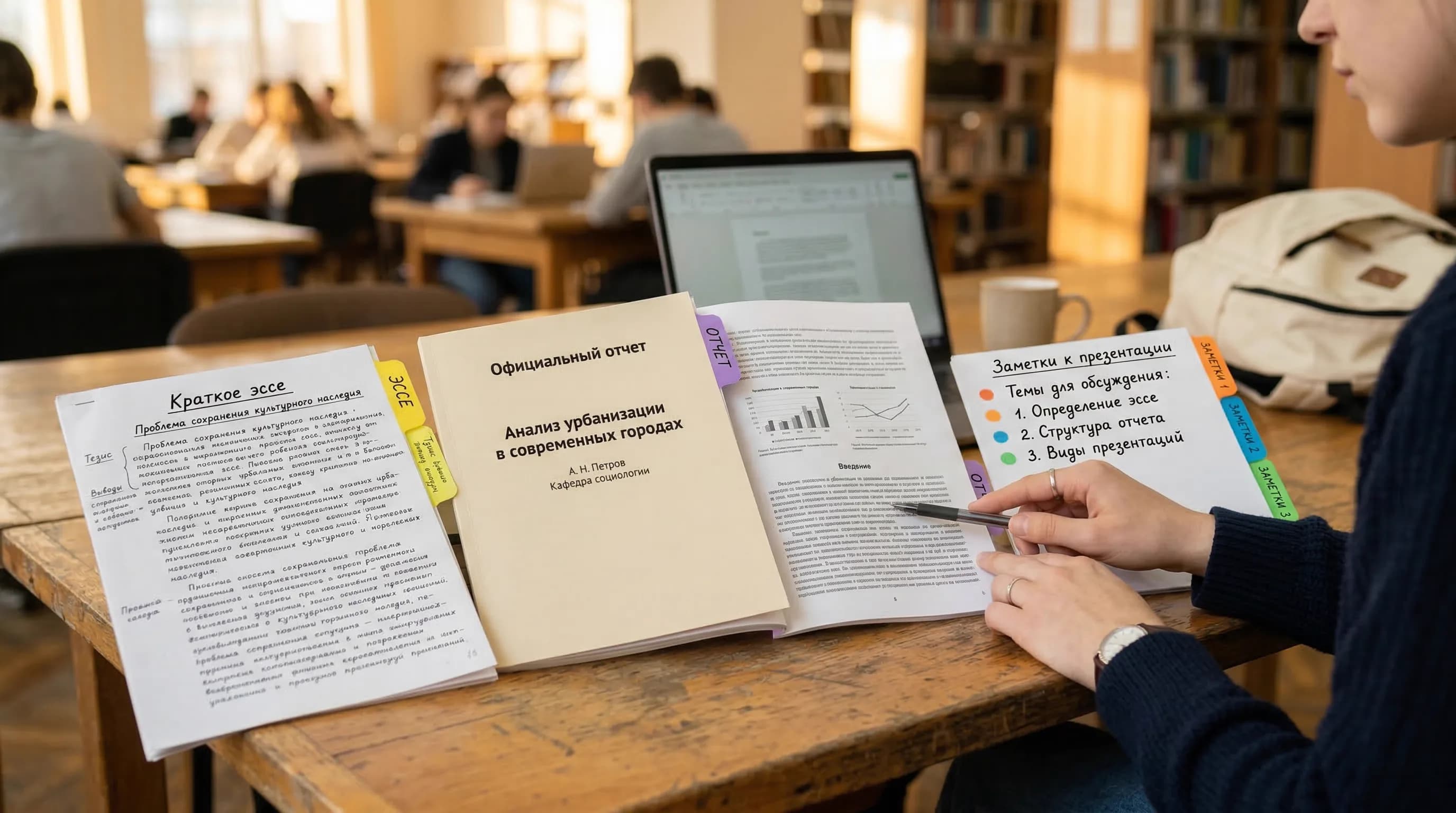 Разница между рефератом, докладом и эссе